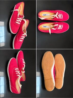 Keds Women's Bright Pink Canvas Sneakers with White Laces Sz 7.5